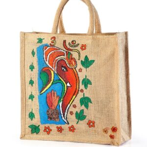 Spacious & Reusable burlap Shopping Bags with Padded Handles