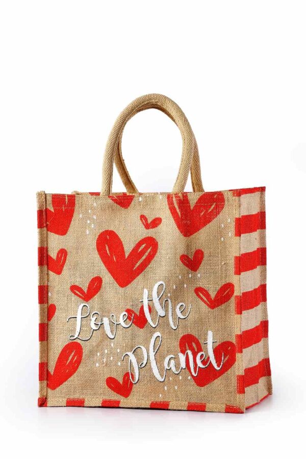 Jute Promotional bag Love Printed